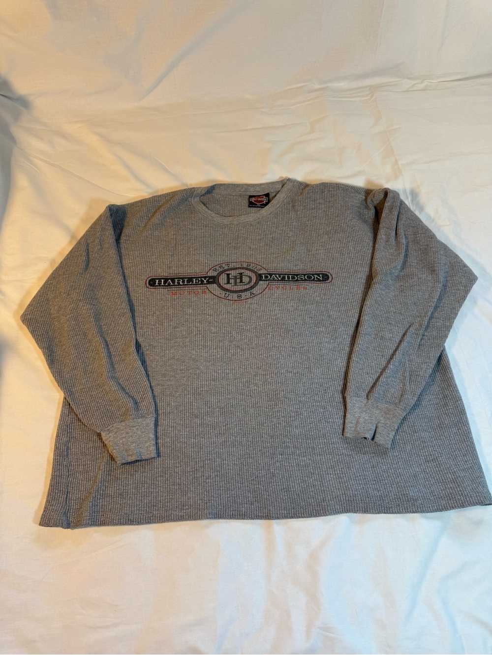 Harley-Davidson Men's Gray Long-Sleeve Thermal Shirt